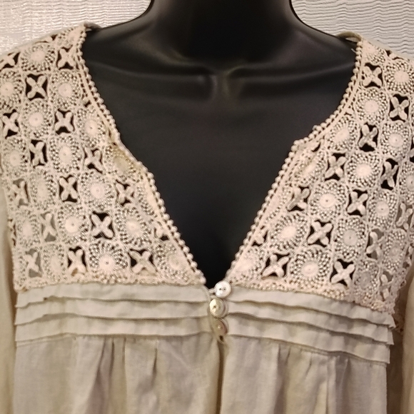 Malvin Hamburg Germany I love Linen Womens Blouse Sm Button Up Collar 100% Linen - Picture 3 of 11